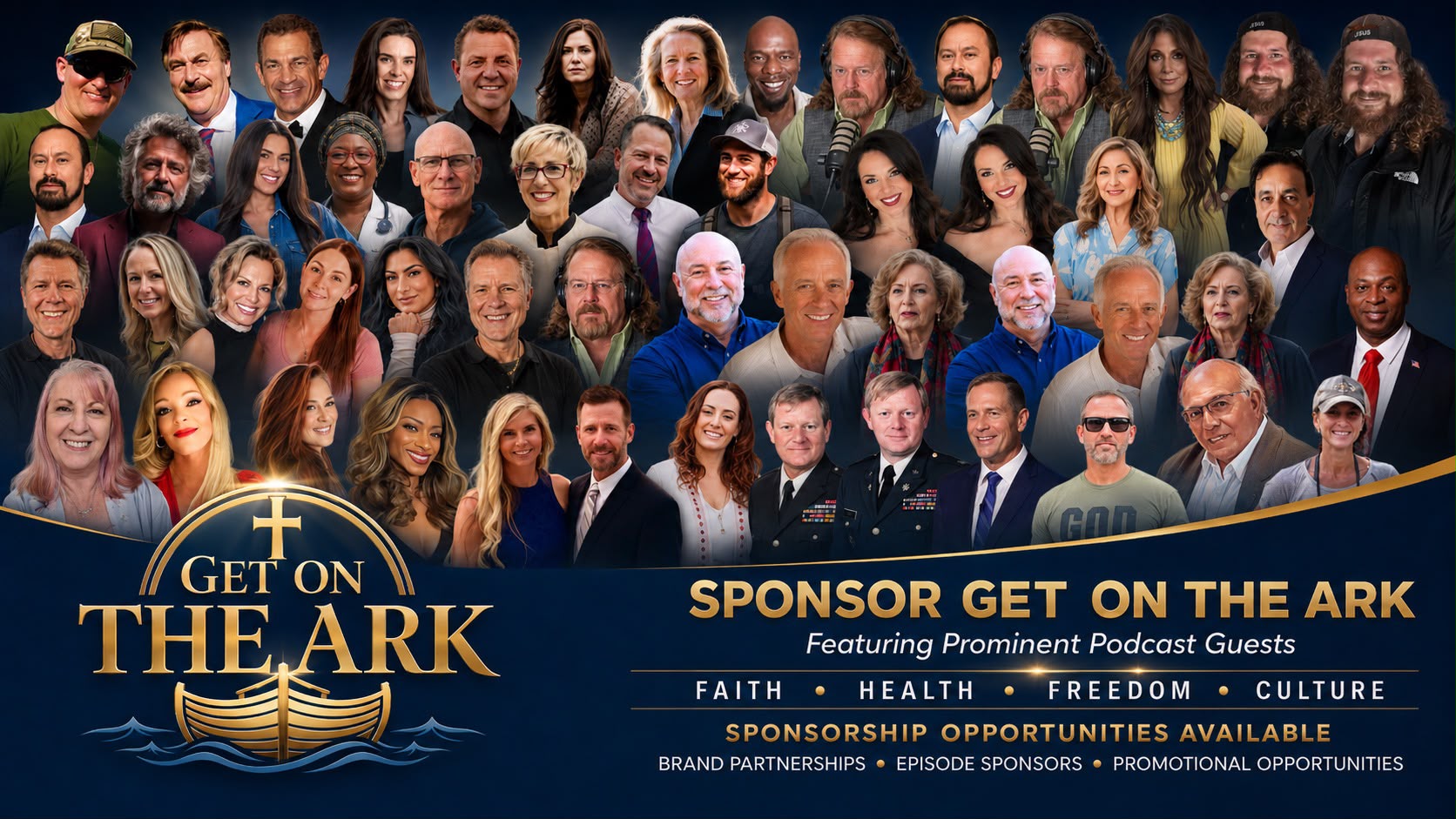 Get On The Ark podcast guests collage